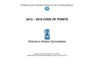 2013 – 2016 CODE OF POINTS Women's Artistic Gymnastics