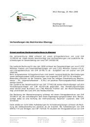 Verhandlungen des Bezirksrates Oberegg - Gemeinde Oberegg