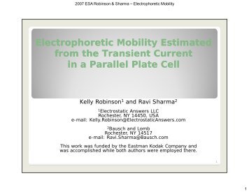 Electrophoretic Mobility Estimated from the Transient Current in a ...