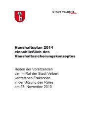 Haushaltsreden der Fraktionsvorsitzenden (pdf) - Stadt Velbert