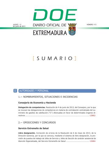 AUTORIDADES Y PERSONAL II - Diario Oficial de Extremadura