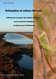 Orthoptères et milieux littoraux Influence de la gestion des habitats ...