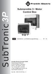 Submersible 3~ Motor Control Box - Franklin Electric Europa