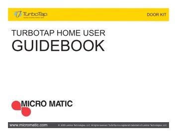 turbotap home user guidebook - Micro Matic USA