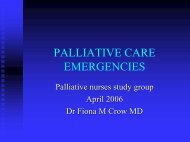 PALLIATIVE CARE EMERGENCIES