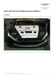 Race Car For Sale - Vantage GTE - Aston Martin