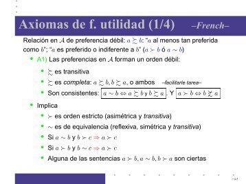 Axiomas de f. utilidad (1/4) âFrenchâ