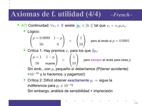 Axiomas de f. utilidad (1/4) âFrenchâ