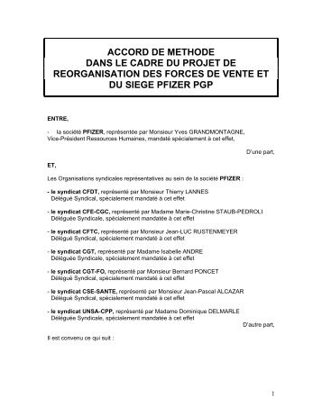 ACCORD DE METHODE PFIZER - Wk-rh