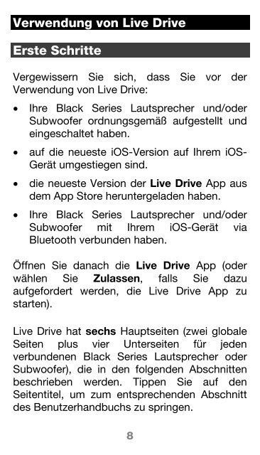 Live Drive Benutzerhandbuch - Alto Professional