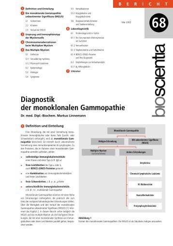 Diagnostik der monoklonalen Gammopathie - Selbsthilfegruppe ...
