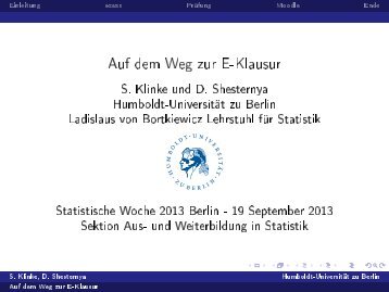 Auf dem Weg zur E-Klausur - Humboldt-Universität zu Berlin