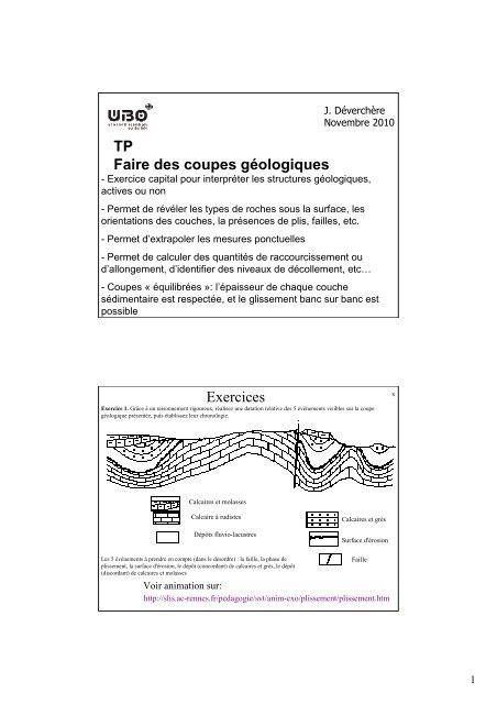 TP Faire des coupes géologiques Exercices