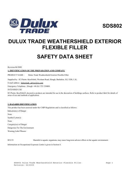 SDS802 Dulux Trade Weathershield Exterior Flexible Filler â¦