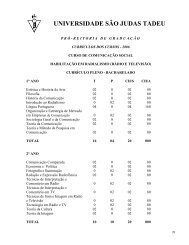 Radialismo - CurrÃ­culo para os que ingressaram no 1Âº ano de 2006