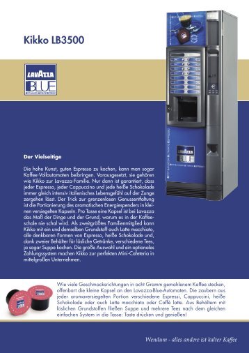 Datenblatt Kikko (pdf-Datei) - Wendum - Lavazza Espresso Point