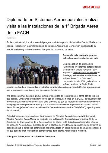 Diplomado en Sistemas Aeroespaciales realiza visita a las ...