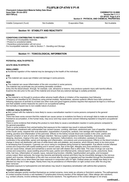 Chemwatch Australian MSDS 32-0806 - FUJIFILM Australia