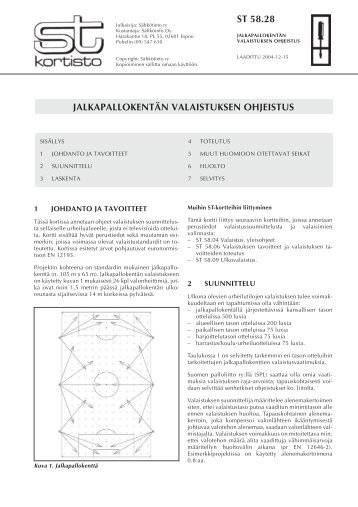 ST 58.28 JALKAPALLOKENTÃN VALAISTUKSEN OHJEISTUS