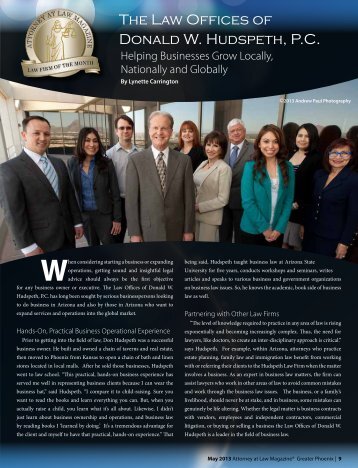 law firm of the month - Law Offices of Donald W. Hudspeth, PC