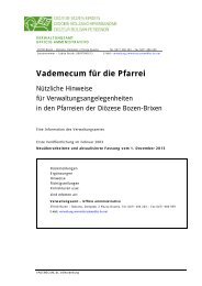 Vademecum für die Pfarrei - Diözese Bozen-Brixen