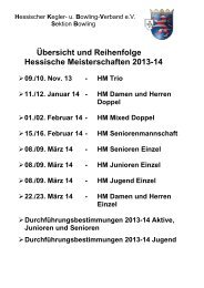 Übersicht und Reihenfolge Hessische Meisterschaften 2013-14