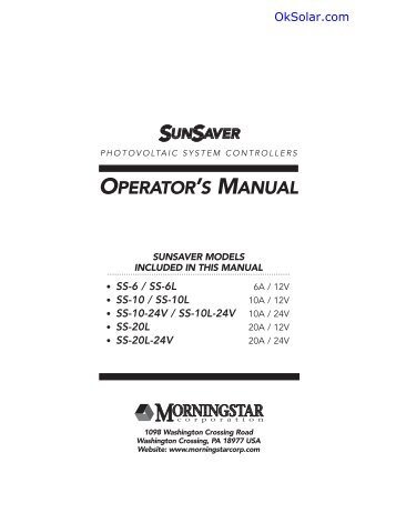 OPERATOR'S MANUAL - OkSolar.com