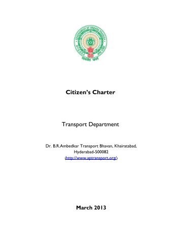 Citizen's Charter Transport Department - Welcome To TRANSPORT ...