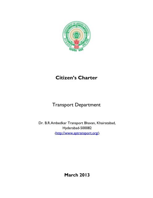 Citizen's Charter Transport Department - Welcome To TRANSPORT ...