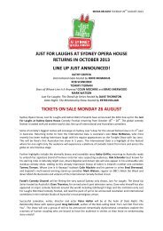 just for laughs at sydney opera house returns in october 2013 line ...
