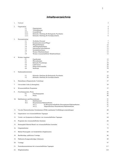 jahresbericht 2012 - Biologische Psychiatrie - Medizinische ...