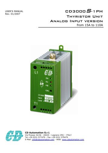 CD3000S-1PH Thyristor Unit Analog Input version