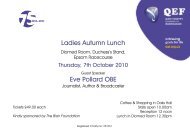 Ladies Autumn Lunch Eve Pollard OBE - QEF