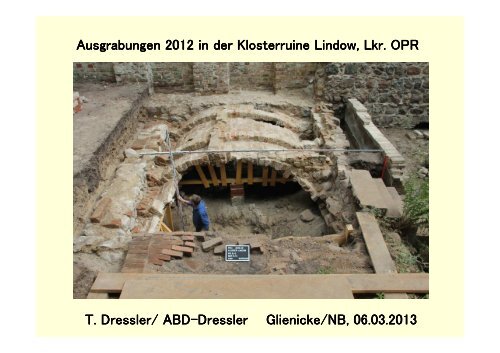 Archäologische Ausgrabungen 2012 in der ... - im Kloster-Lindow