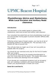 Physiotherapy Advice post Mastectomy, Wide Local Excision and ...