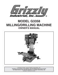 MODEL G3358 MILLING/DRILLING MACHINE - Grizzly.com