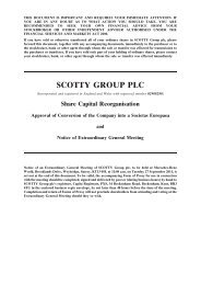 Share Capital Reorganisation - Notice of EGM