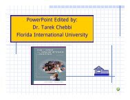 P P i t Edit d b PowerPoint Edited by: Dr. Tarek Chebbi Florida ...