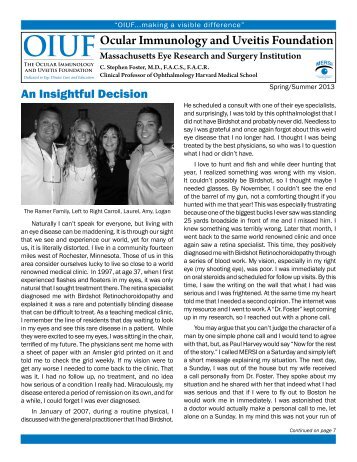 Read Full Newsletter - Ocular Immunology and Uveitis Foundation