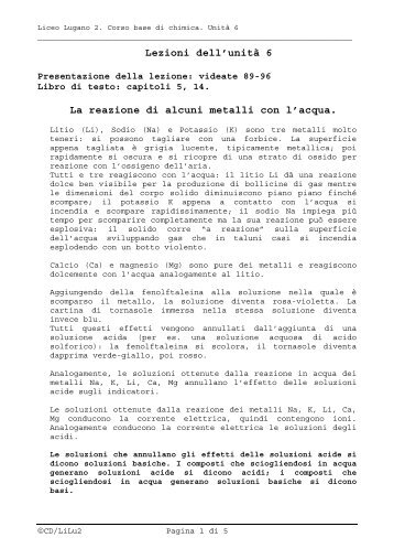 Lezioni dell'unitÃ  6 La reazione di alcuni metalli ... - ZyXEL NSA210