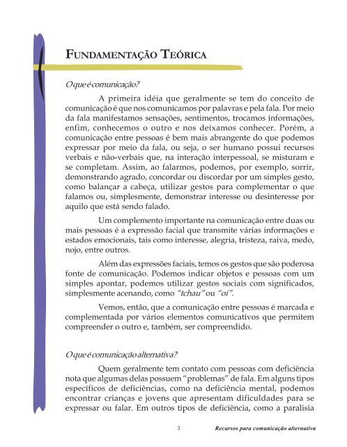 Recursos para Comunicação Alternativa - Livros Grátis