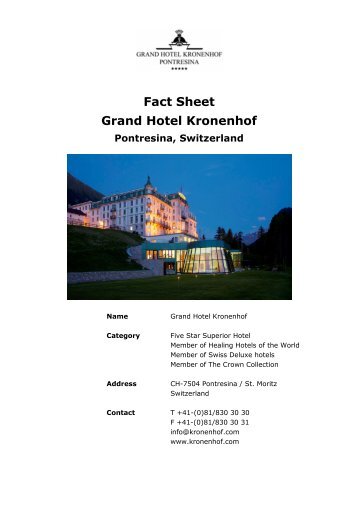 Press kit Grand Hotel Kronenhof