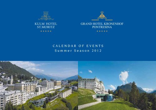 Calendar of events summer season 2012 - Kulm Hotel