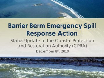 Barrier Berm Project - Coastal Protection and Restoration Authority