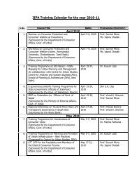 IIPA Training Calendar for the year 2010-11 - Indian Institute of ...