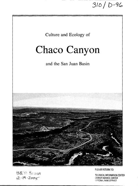 Culture and Ecology of Chaco Canyon and the San Juan Basin