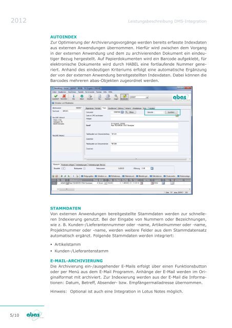 Leistungsbeschreibung DMS-Integration-Standard (optional ...