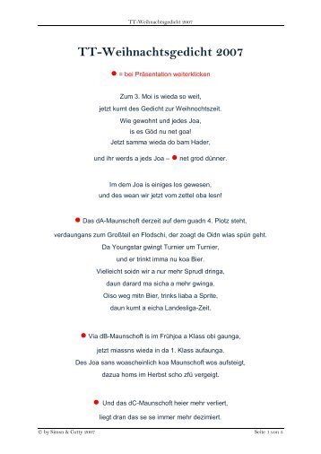 TT-Weihnachtsgedicht 2007 - Tischtennis Waldhausen