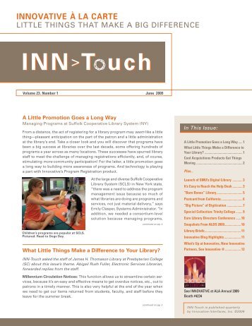 INN>T uch INN>T uch - Innovative Interfaces Inc.