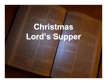 Christmas Lord's Supper Christmas Lord's Supper